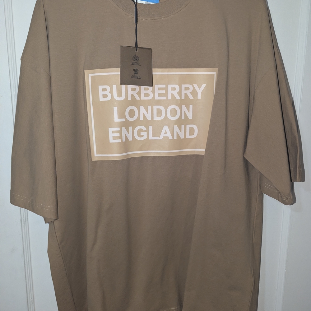 Burberry Men's Logo T-Shirt in Taupe